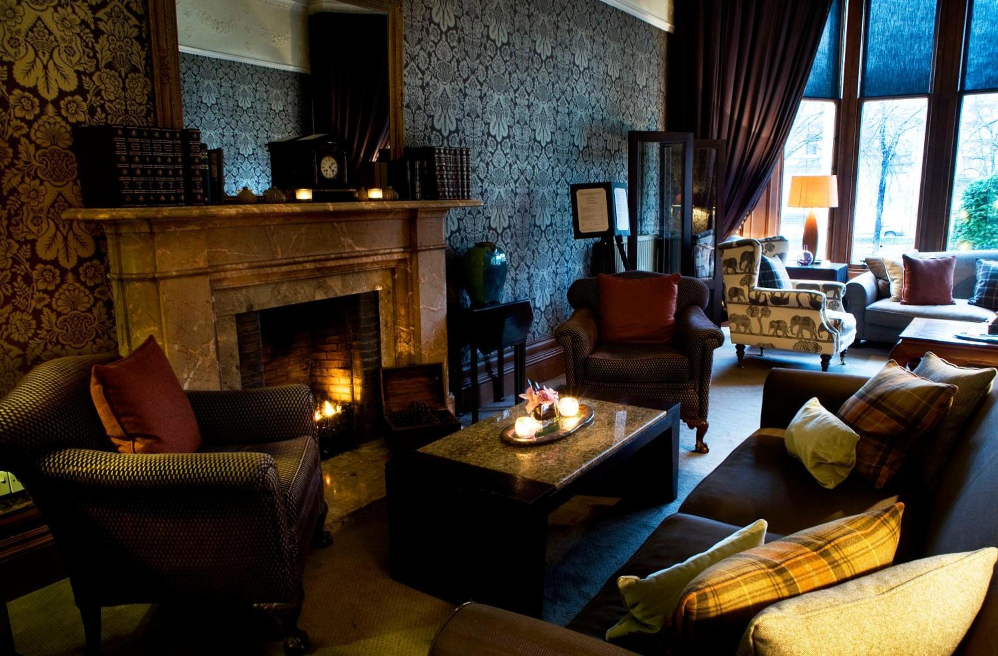 德文郡花园杜文酒店 格拉斯哥 外观 照片 The lounge at the hotel